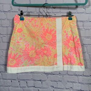 Lilly Pulitzer Womens Skort Floral Print Pink Multi Sz 00 Preppy Beach Vacation